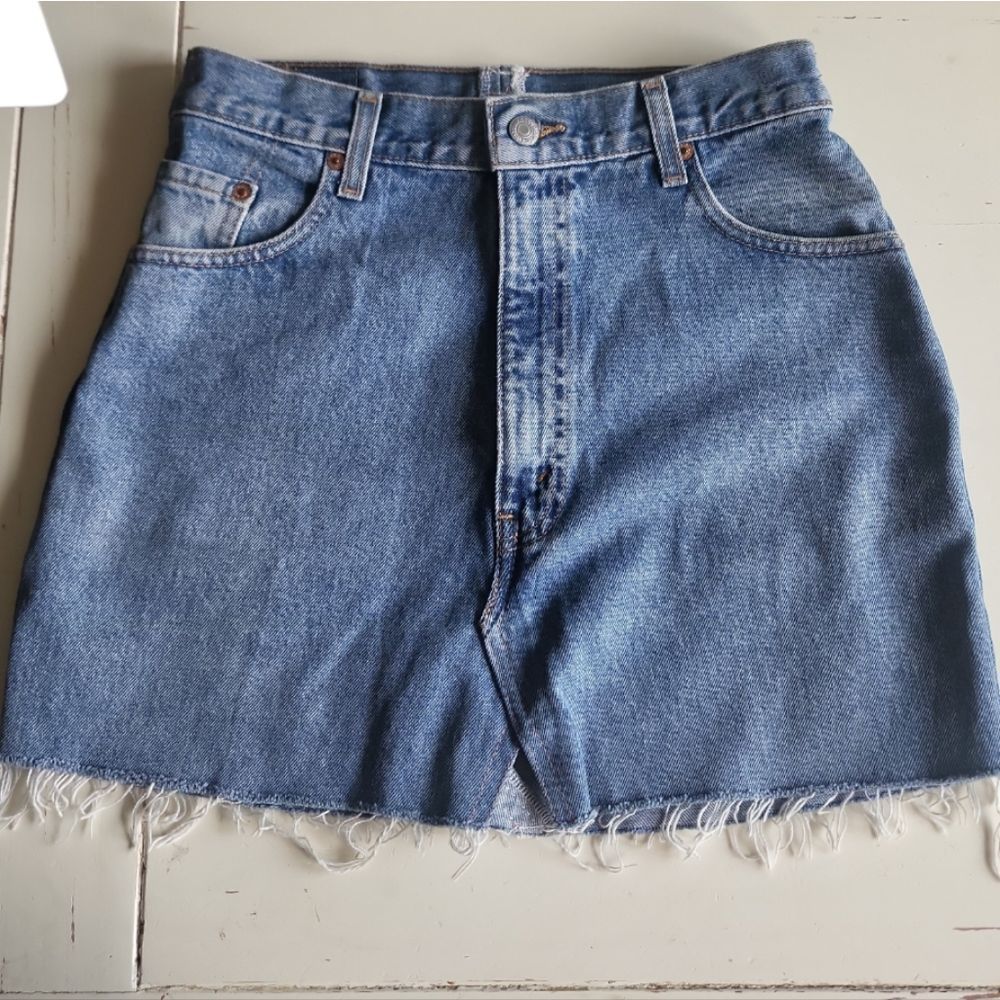 LEVI'S‎ Altered 550 Relaxed Fit Blue Denim Skirt Size 26W